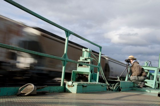 The railroad is still very active.  Three trains went by while we were shooting.
