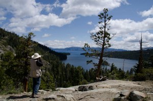 Annie shooting the lake.