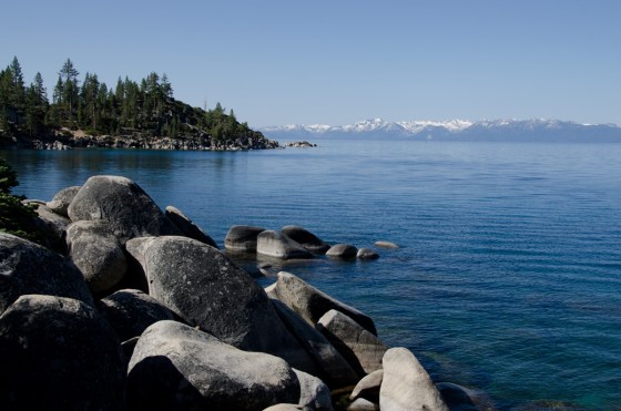 Huge boulders on the Nevada side of Lake Tahoe