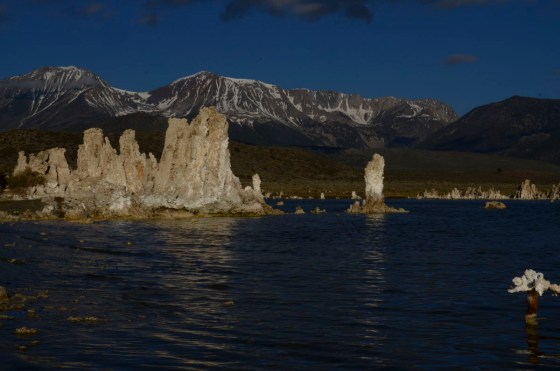 Mono Lake in the morning.  The mountains behind are in Yosemite National Park.