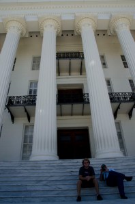 Gerry and Oscar on the front steps of the capitol.  Jeff Davis is just in front of them.