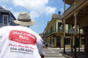 Tourists!  Yes, we took the cycle cab home from the cathedral to the hotel.