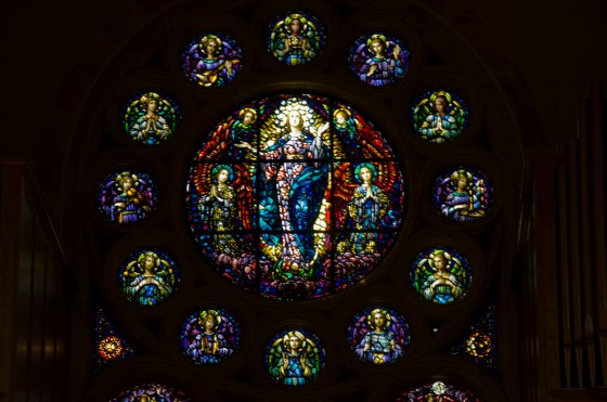 One of the many stained glass windows.