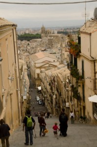 Looking back down the steps of Caltagirone.