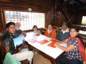 Elvis, Gerry and Miriam far right) with Elvis's father Mother and little sister at lunch.