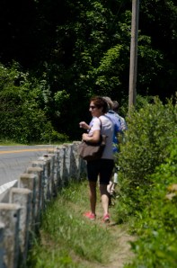 Walking along the road to the Artisan's festival.
