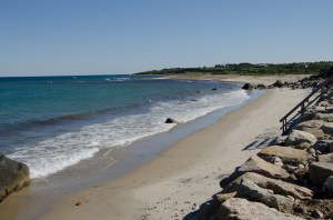 Squibnocket Beach looking toward the south and the "exclusive development."