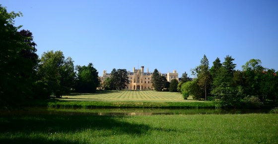 Lednice Castle seen from the park grounds