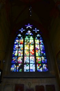 One of the very cool stained glass windows - modern.