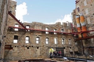 The courtyard entrance to the Mill City Museum.