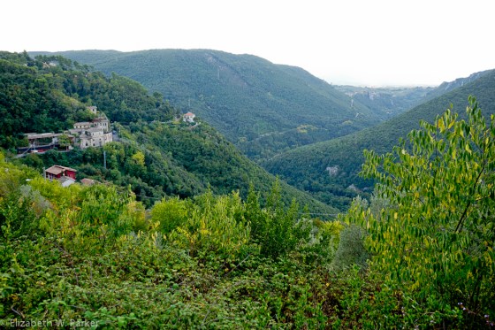 While in Tuscany at the end of the trip, my friends kept asking me how Umbria and Tuscany are different. This is the landscape I would most often describe: much hillier and closed valleys.
