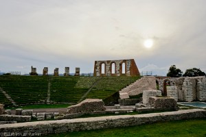The remains of the Roman theater at Gubbio.
