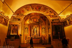 We stopped in at this church on our way back to the hotel from the Roman theater. It was quite unusual to me - all the decoration was on painted wood.