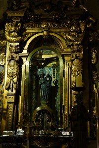"The Little Black One" statue around which the monastery and sanctuary are built.