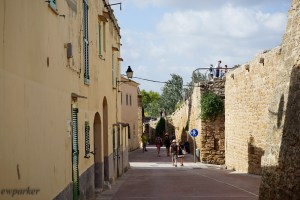 The inside of the walls. You can climb to the top and walk along the walls too. (Alcudia)