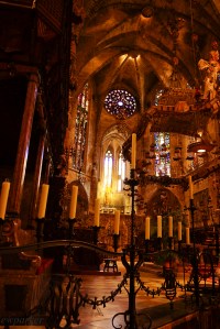 La Seu (interior) in Palma - the metal guardrails in the foreground were also made by Gaudi.