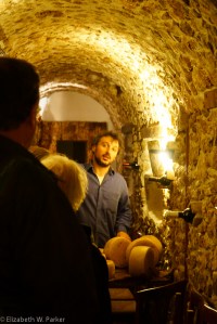 Le Mandrie owner takes us to see the cheeses aging