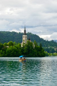 The Chapel of St. Mary on the island of Bled with its equally famous bell tower.