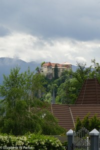 Bled Castle as seen from the back (from the land).