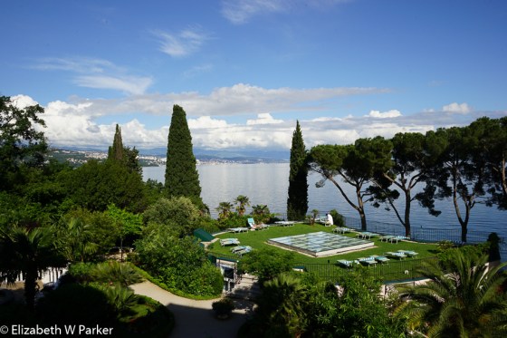 View from my balcony of the Hotel Miramare in Opatija