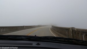 Driving into ... who knows what? Fog and smoke from the Soberanes Fire obscured everything.