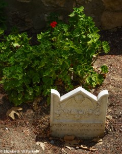 Grave of Juana Maria Arellanes - the Native American woman who survived alone on an island for 18 years - in the cemetery at Mission Santa Barbara